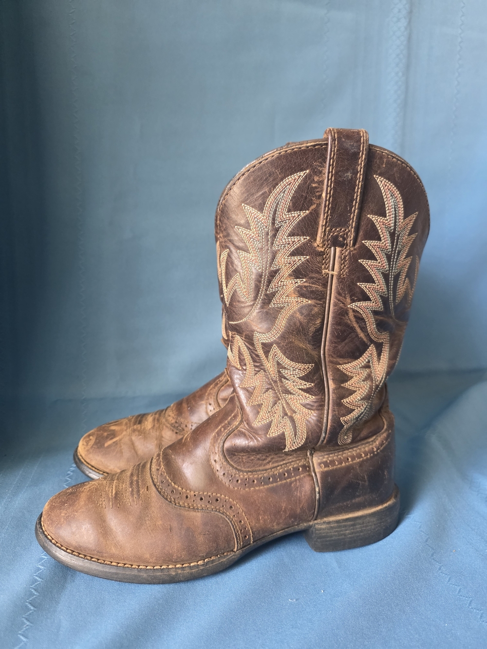 Ariat Heritage Stockman Western Cowgirl Boots Driftwood Brown 7.5B